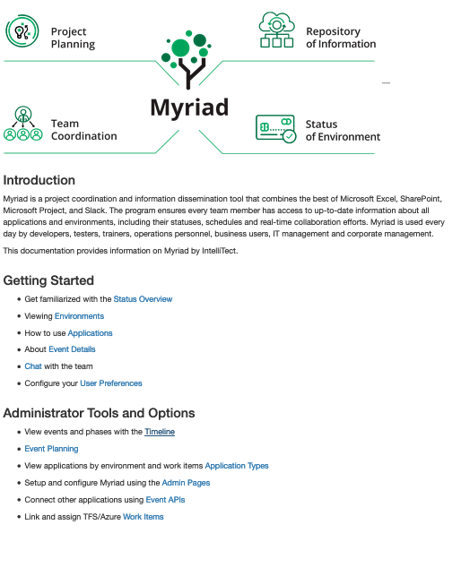 introduction to IntelliTect's Myriad software solution