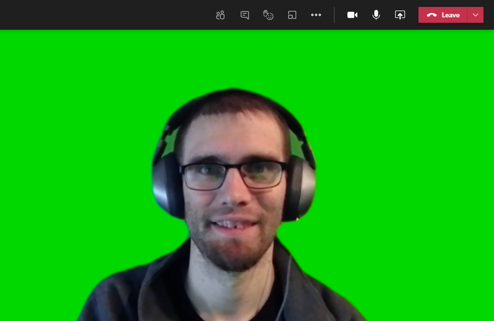 Using a green screen in Teams